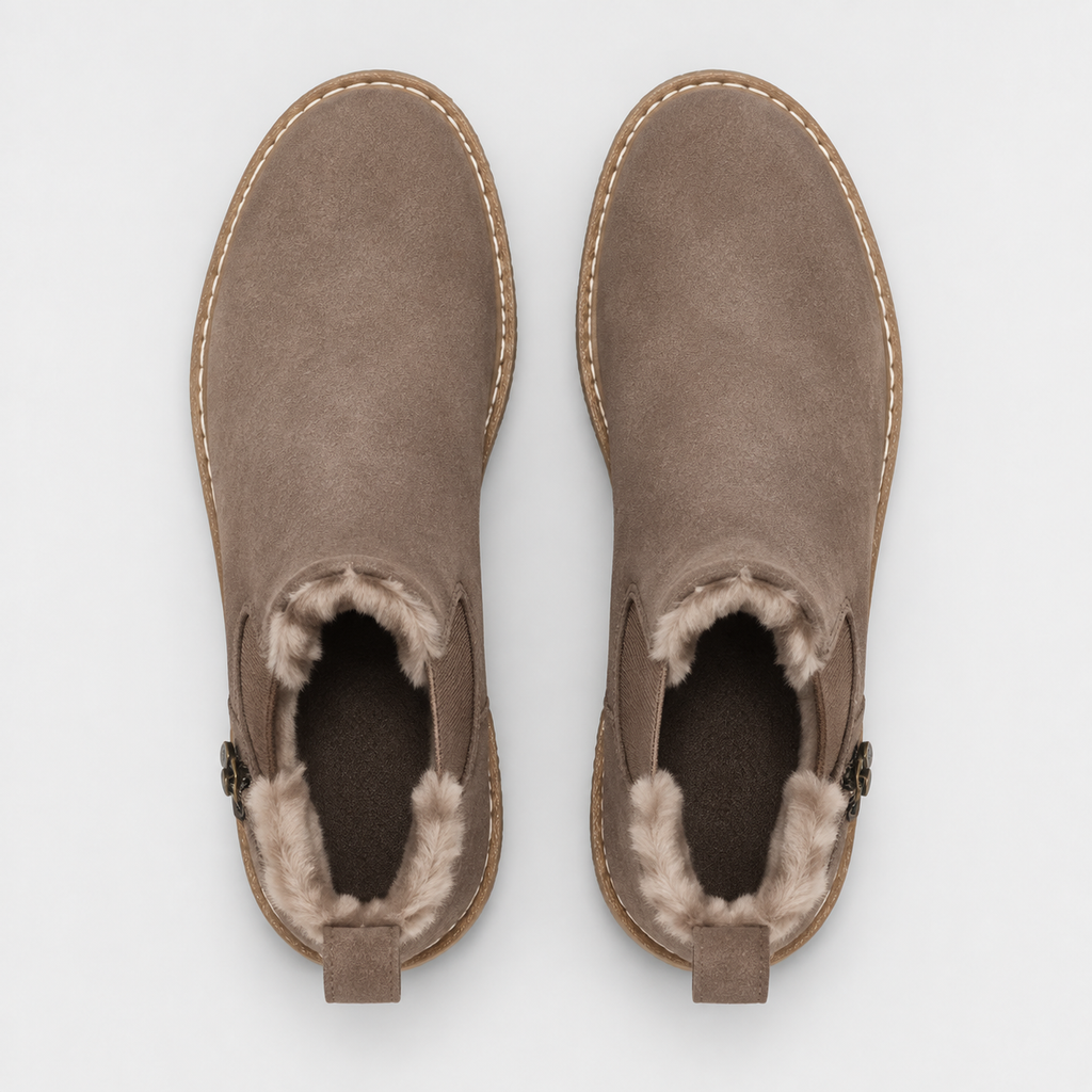 NAJAS | Women’s Suede Boots Warm Lined Winter Flat Heel Casual Shoes