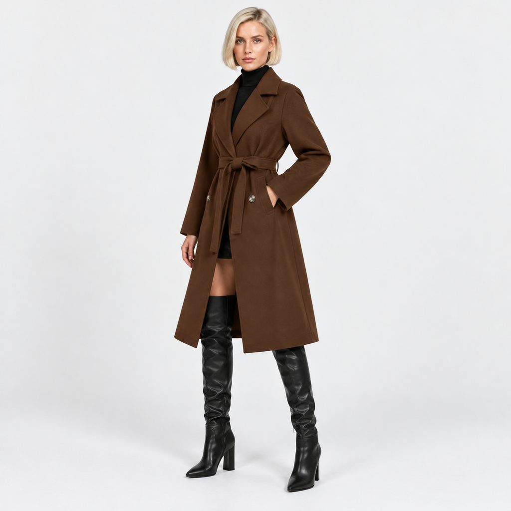 NAJAS | Women's Classic Trench Coat Timeless Belted Heritage Outerwear