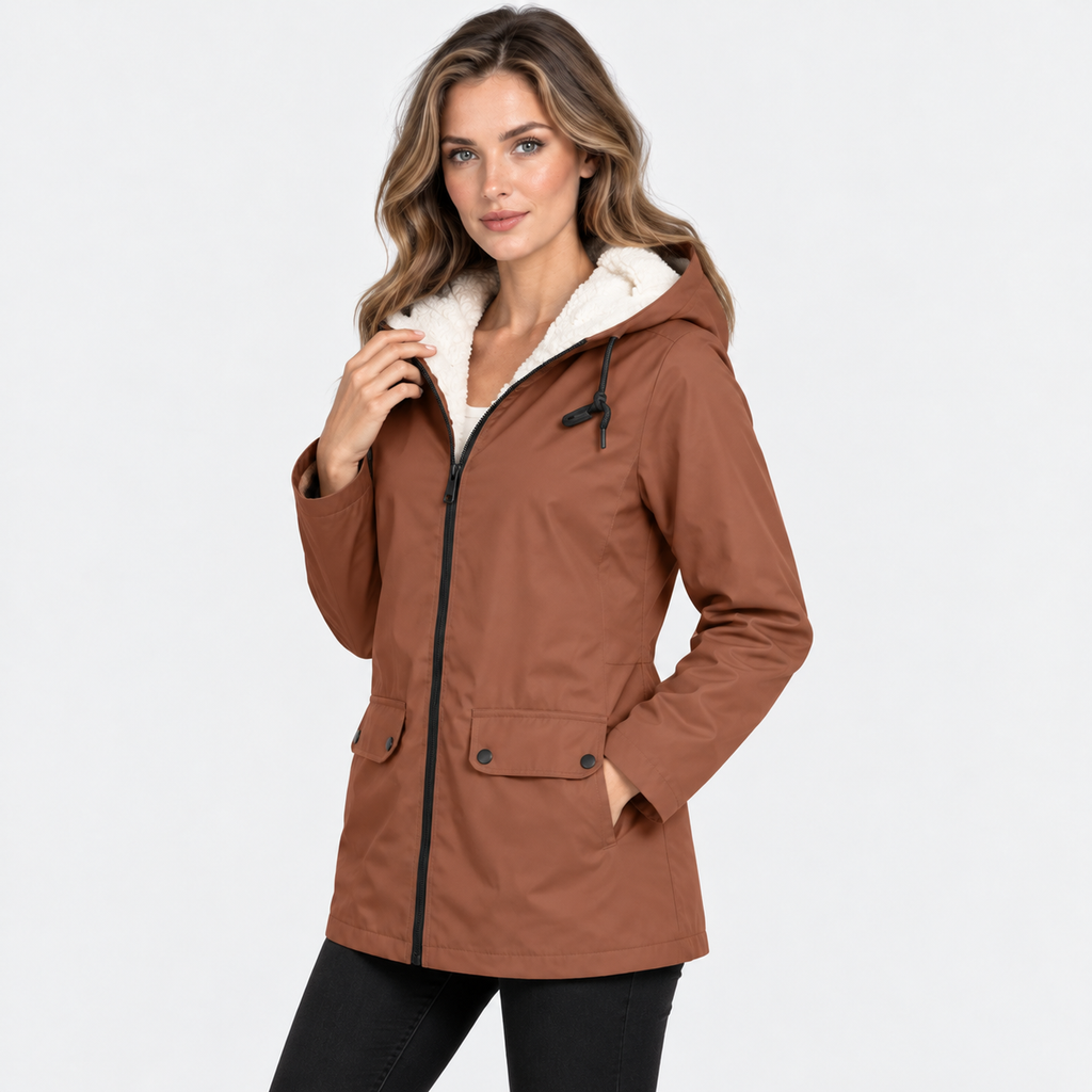 NAJAS | Women's Fleece Lined Hooded Jacket Windproof Winter Outerwear
