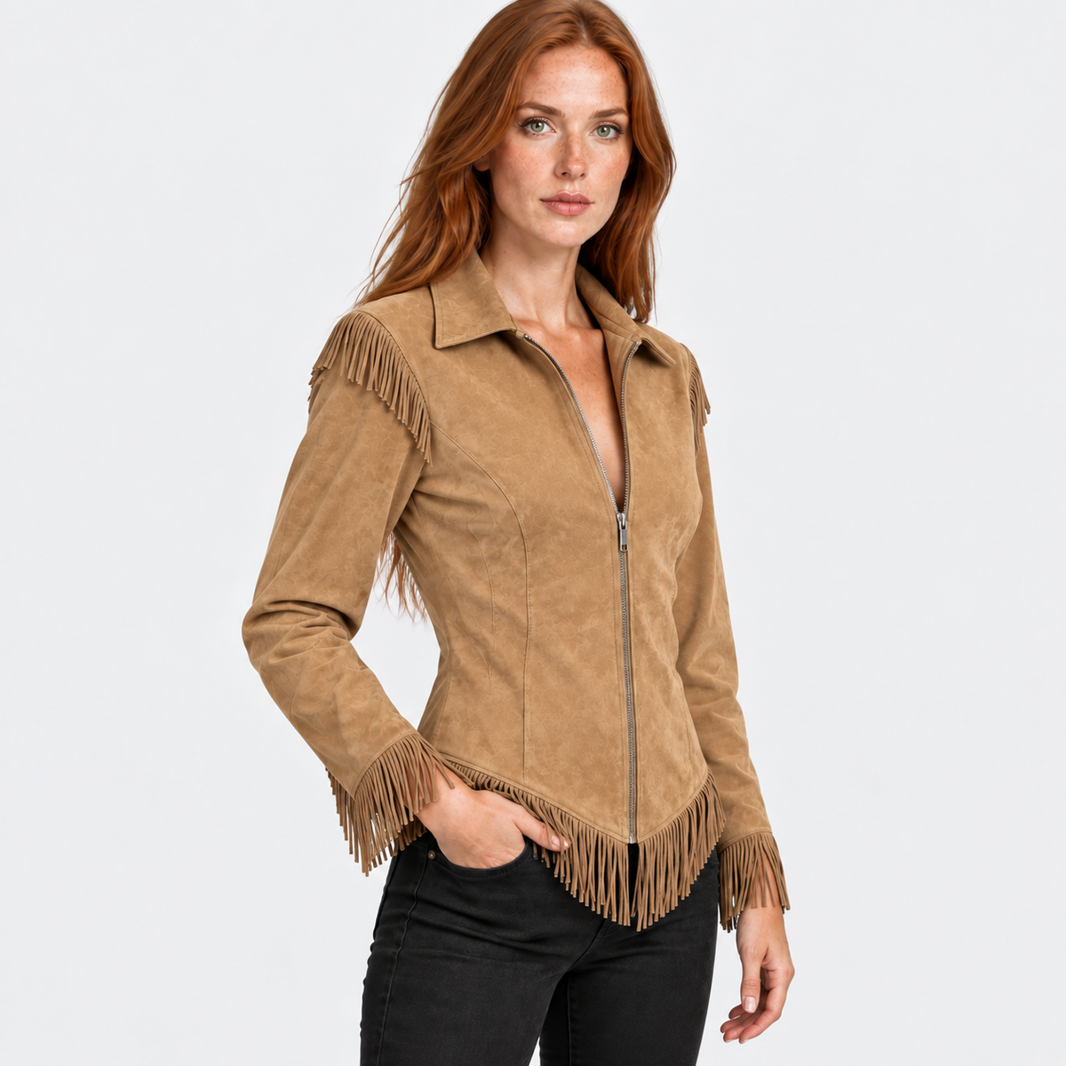 NAJAS | Women’s Vintage Tassel Jacket Slim Fit Fashion Coat