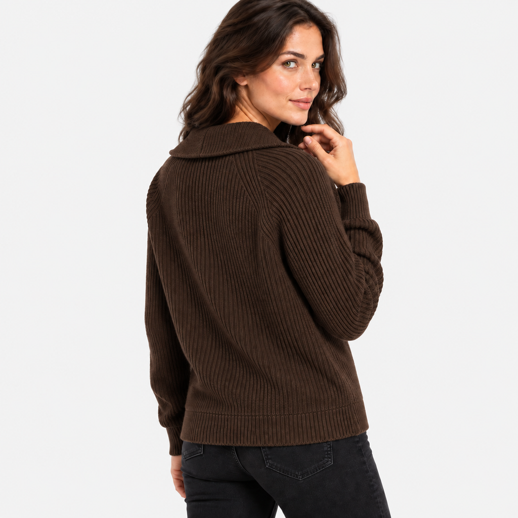 NAJAS | Women’s Knitted Sweater Jacket Warm Striped Casual Outerwear