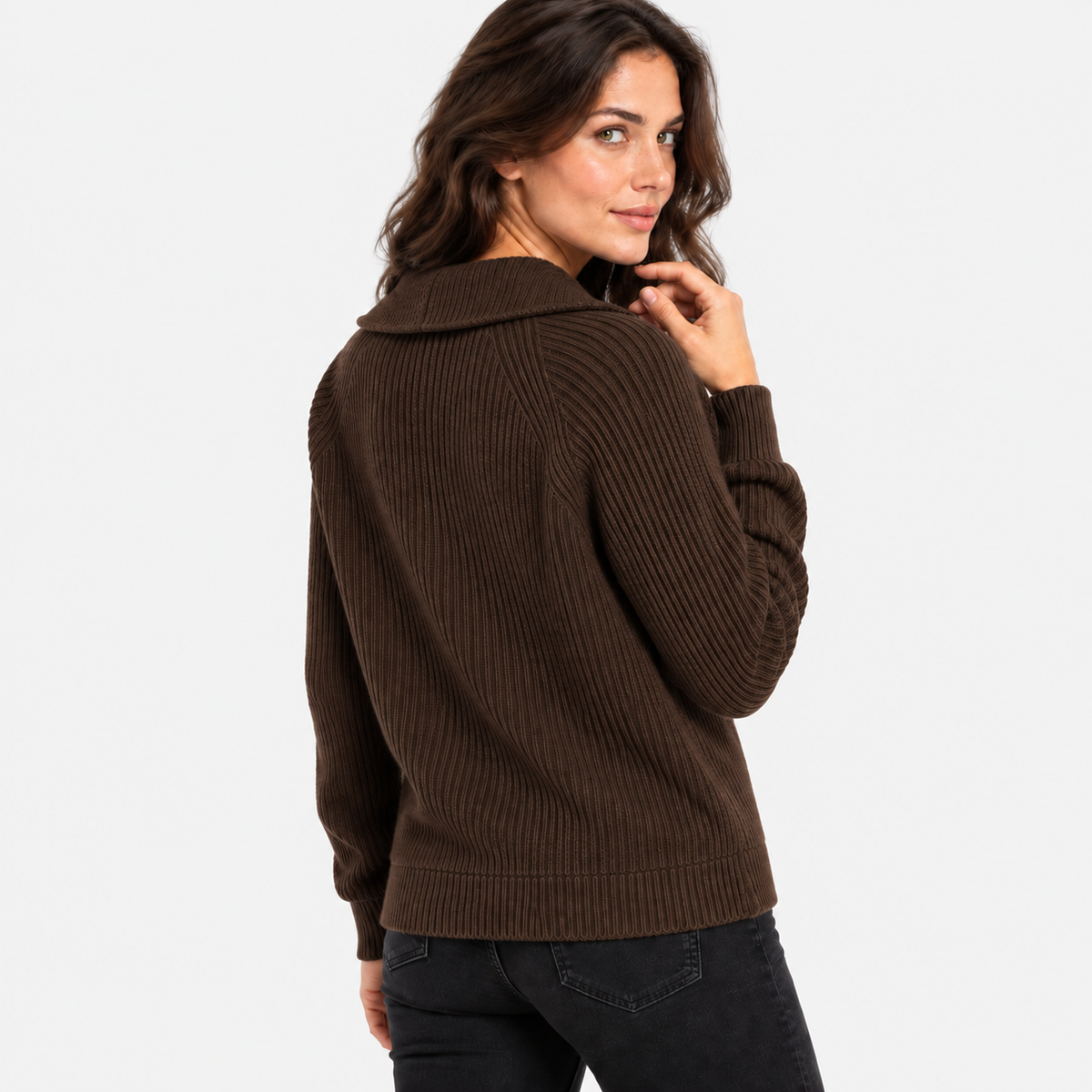 NAJAS | Women’s Knitted Sweater Jacket Warm Striped Casual Outerwear