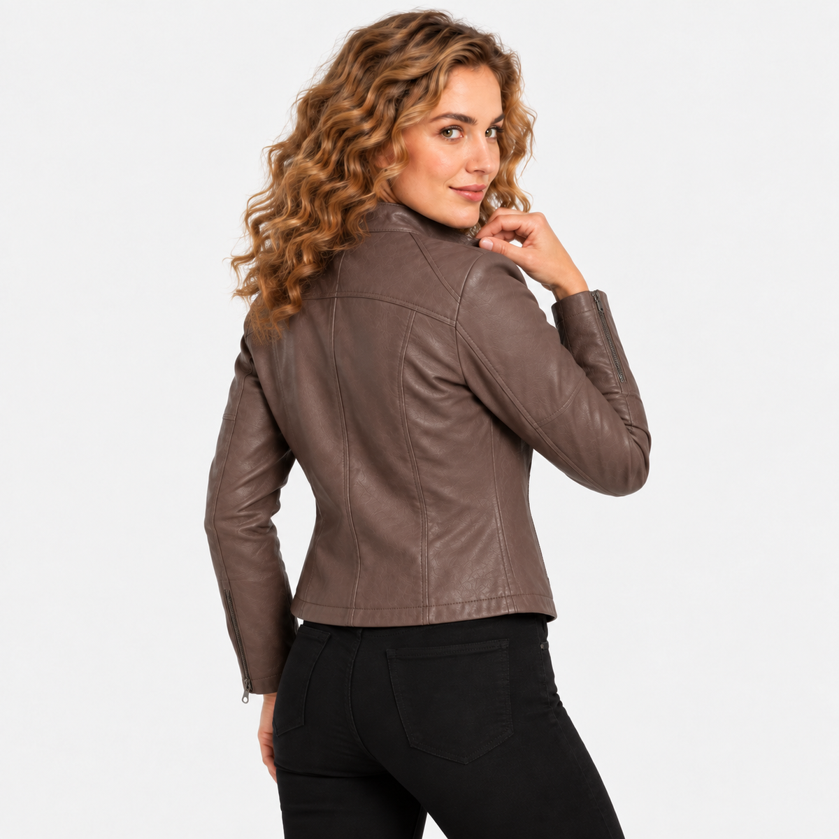NAJAS | Women’s Leather Jacket Soft Leather Classic Fit Casual Outerwear