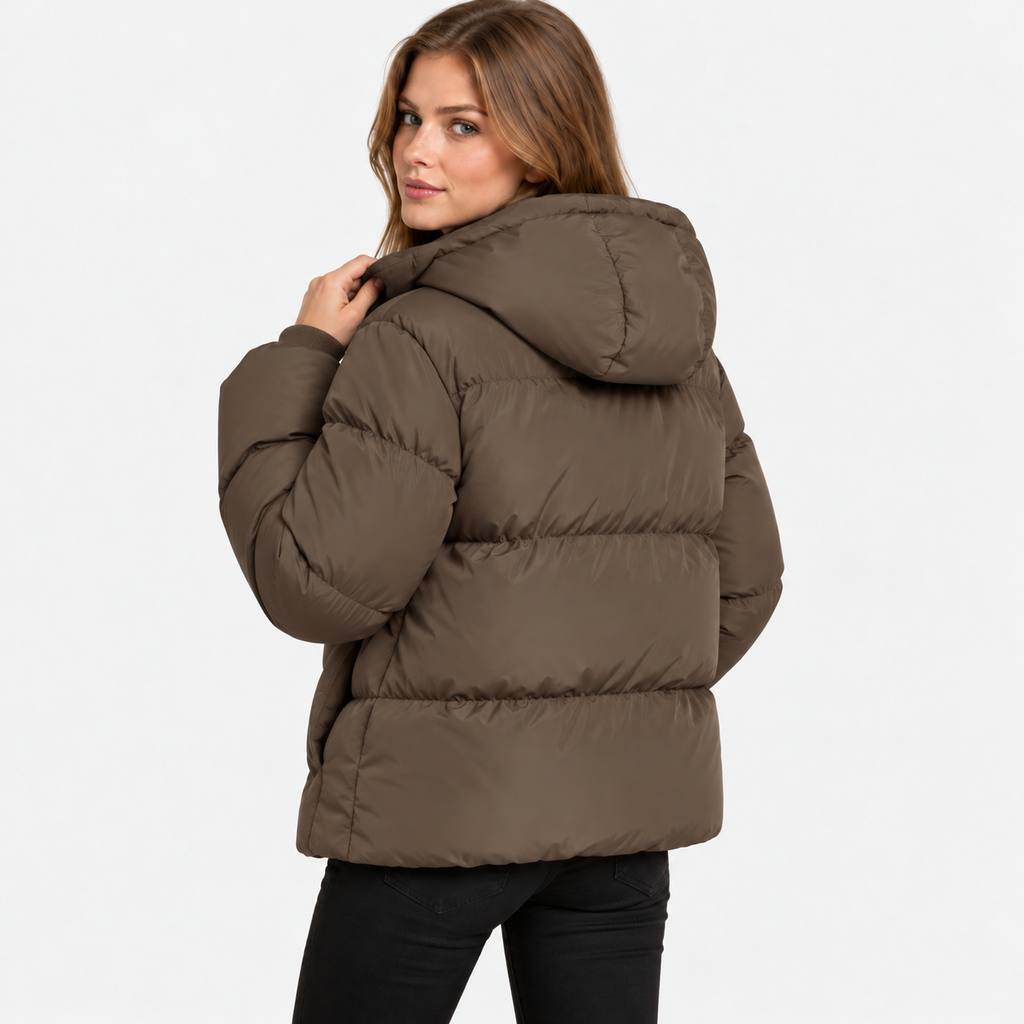 NAJAS | Women's Hooded Cotton Coat Detachable Hood Padded Workwear Jacket