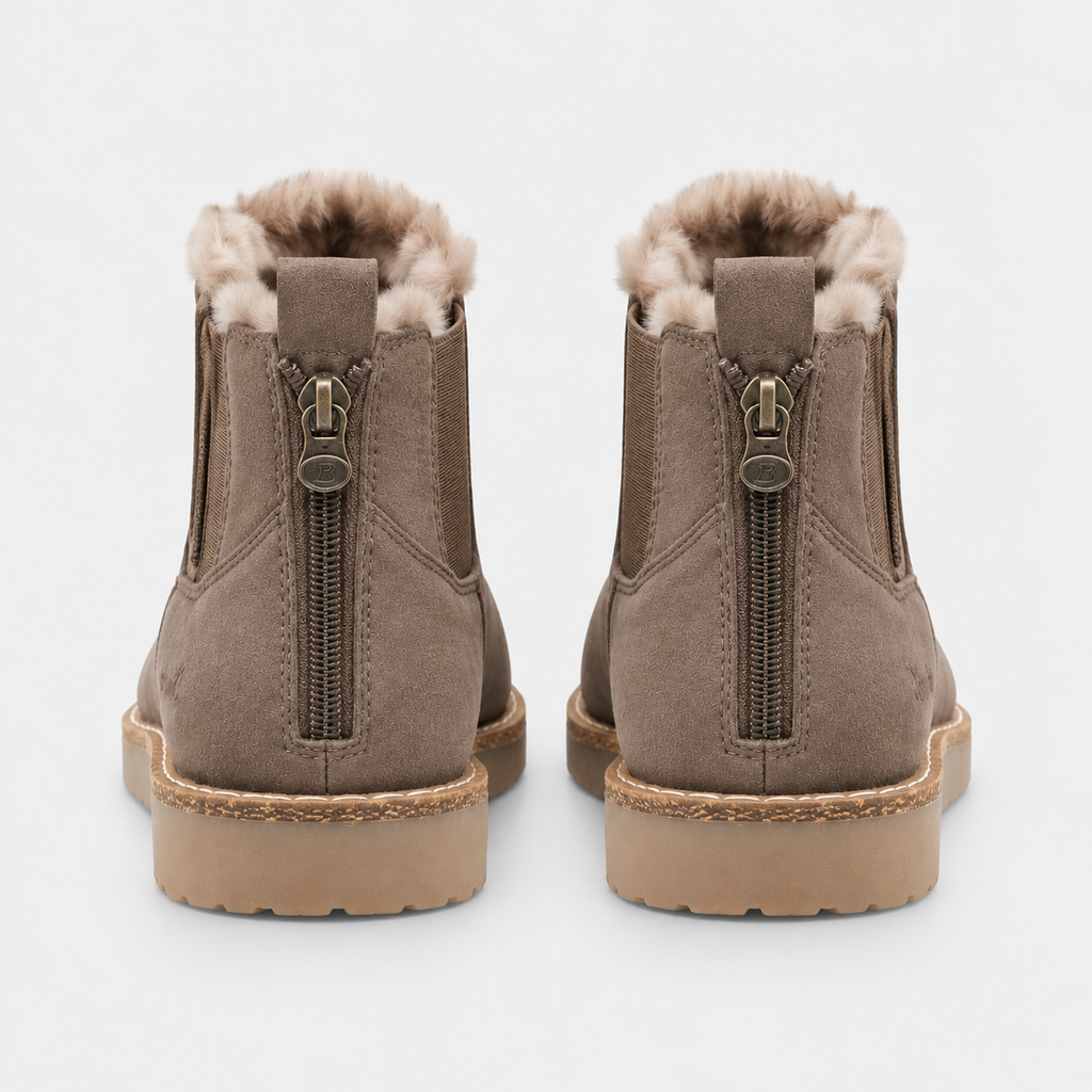 NAJAS | Women’s Suede Boots Warm Lined Winter Flat Heel Casual Shoes