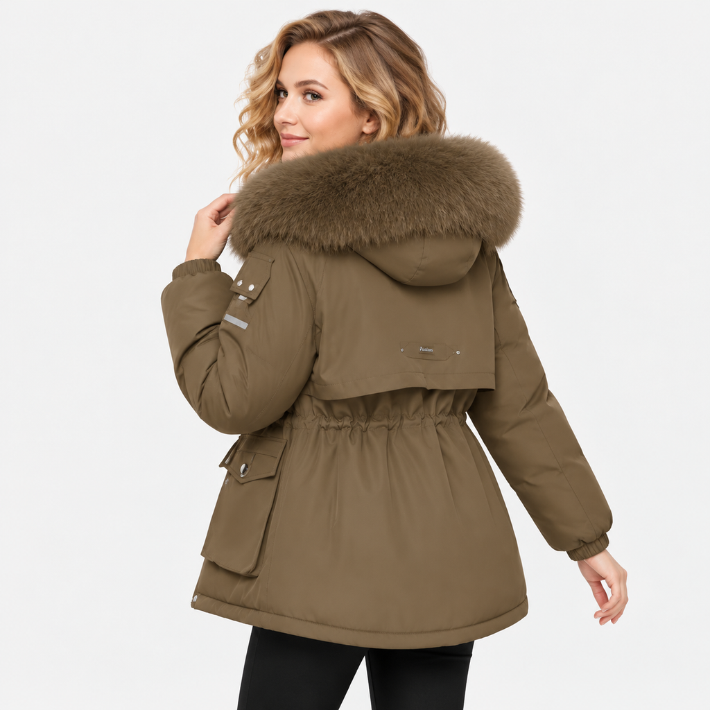 NAJAS | Women’s Velvet Padded Winter Jacket Thick Warm Casual Coat