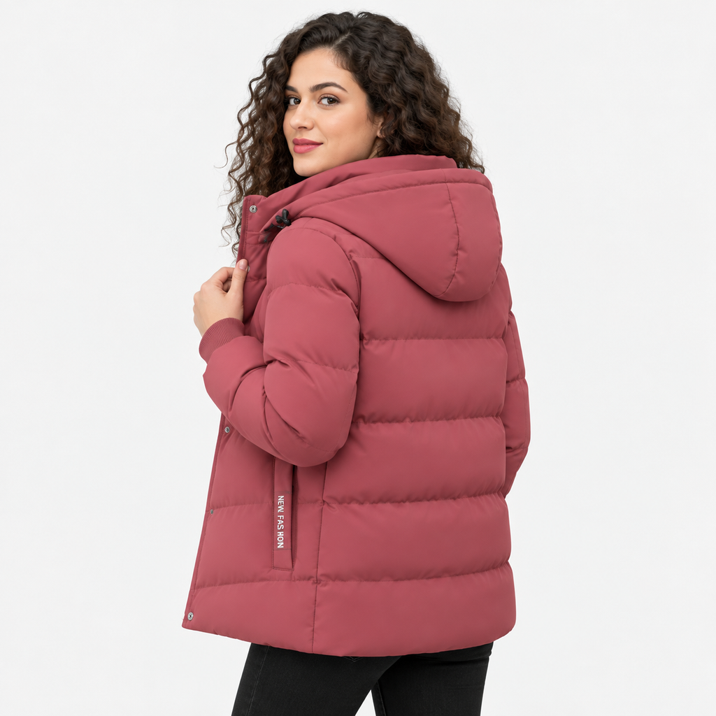 NAJAS | Women's Fleece Lined Hooded Coat Warm Padded Winter Jacket