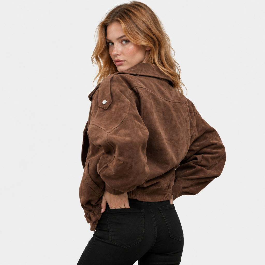 NAJAS | Women’s Short Lapel Jacket Loose Fit Casual Fall Outerwear