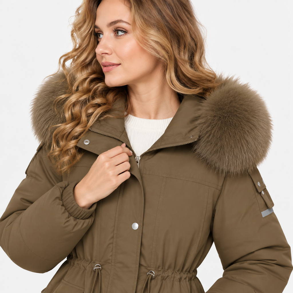 NAJAS | Women’s Velvet Padded Winter Jacket Thick Warm Casual Coat