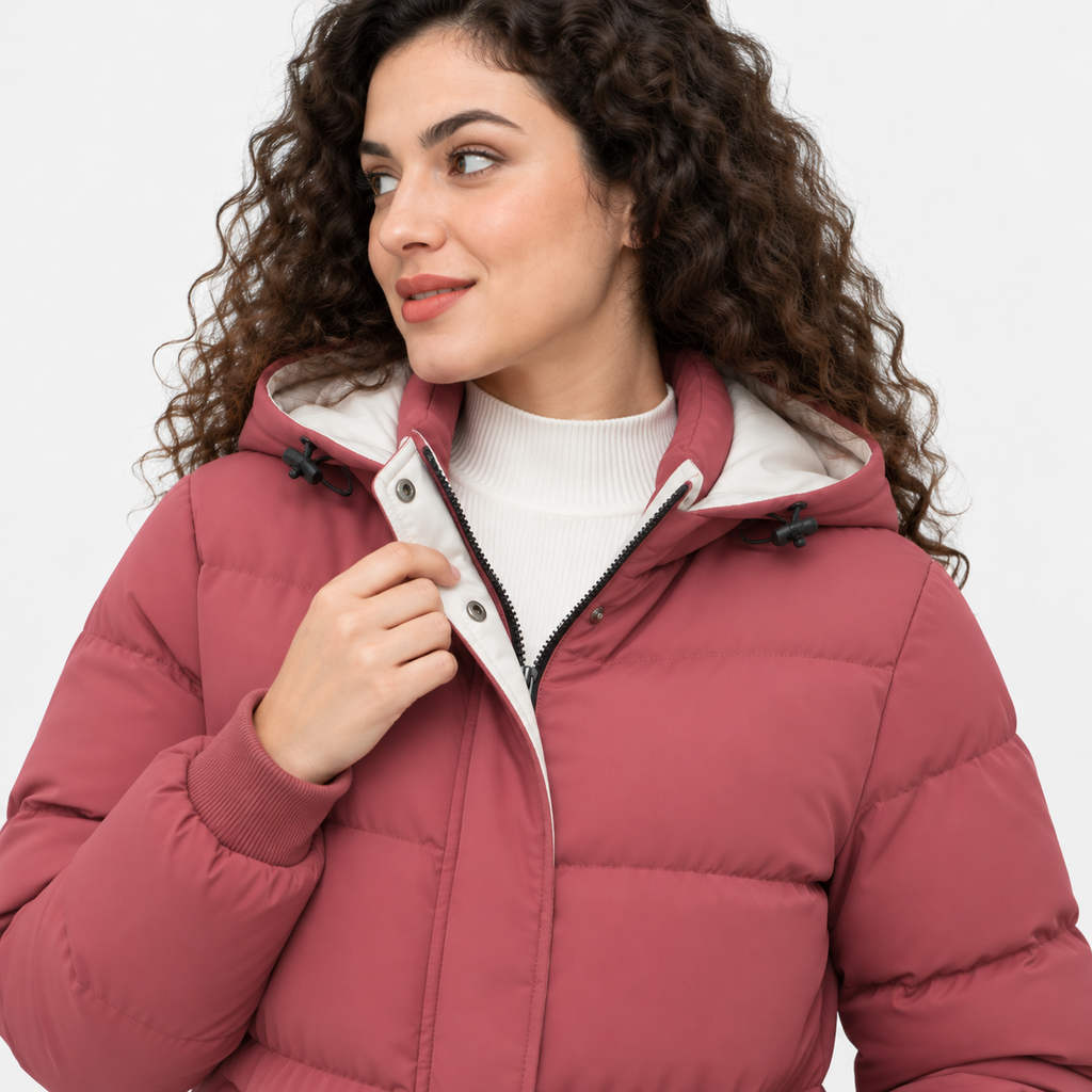 NAJAS | Women's Fleece Lined Hooded Coat Warm Padded Winter Jacket