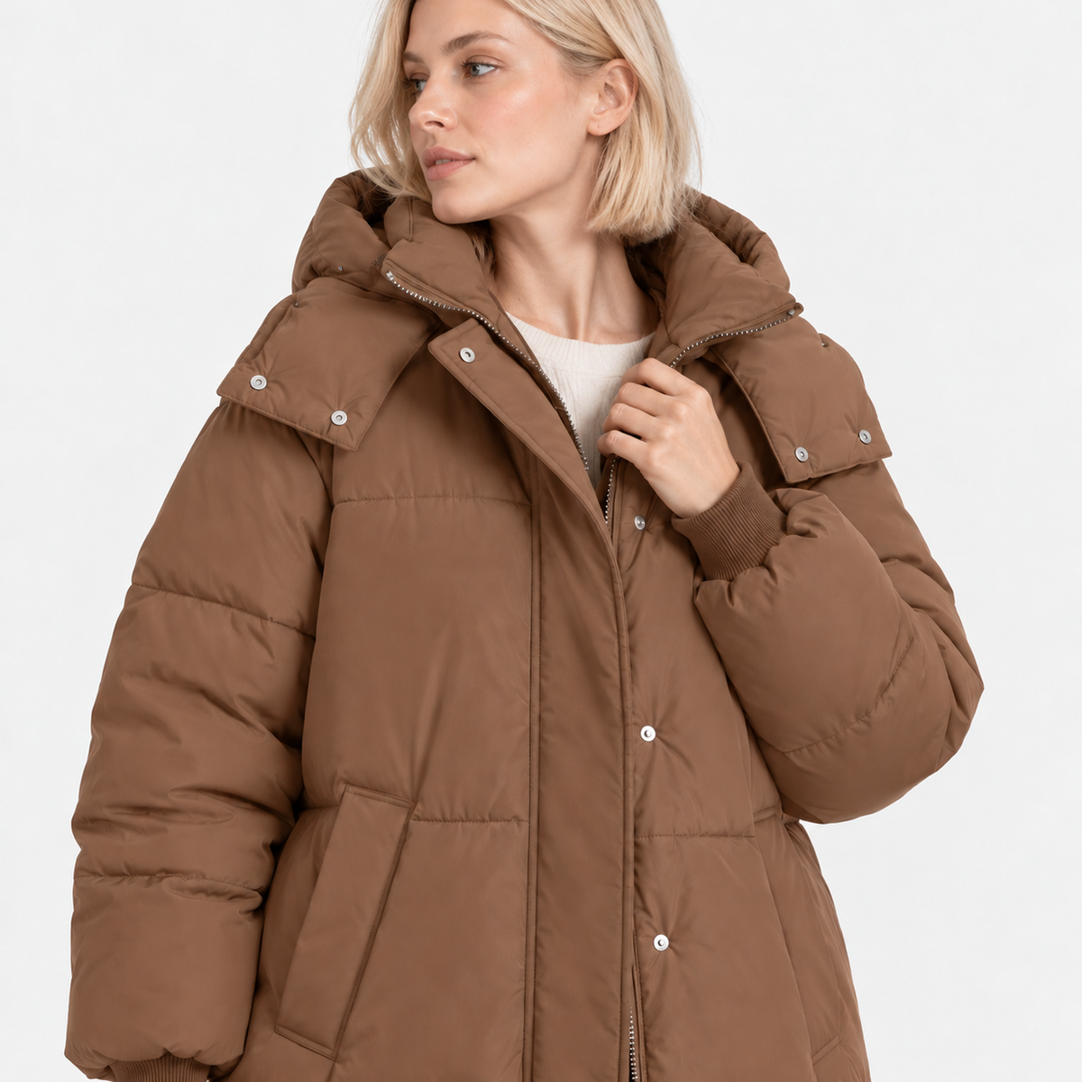 NAJAS | Women’s Loose Fit Puffer Coat Raglan Sleeve Casual Outerwear