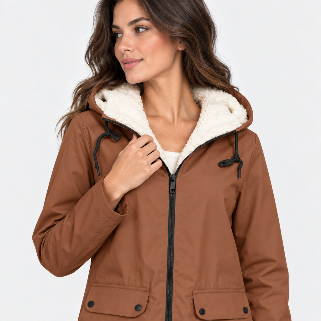 NAJAS | Women's Fleece Lined Hooded Jacket Windproof Winter Outerwear