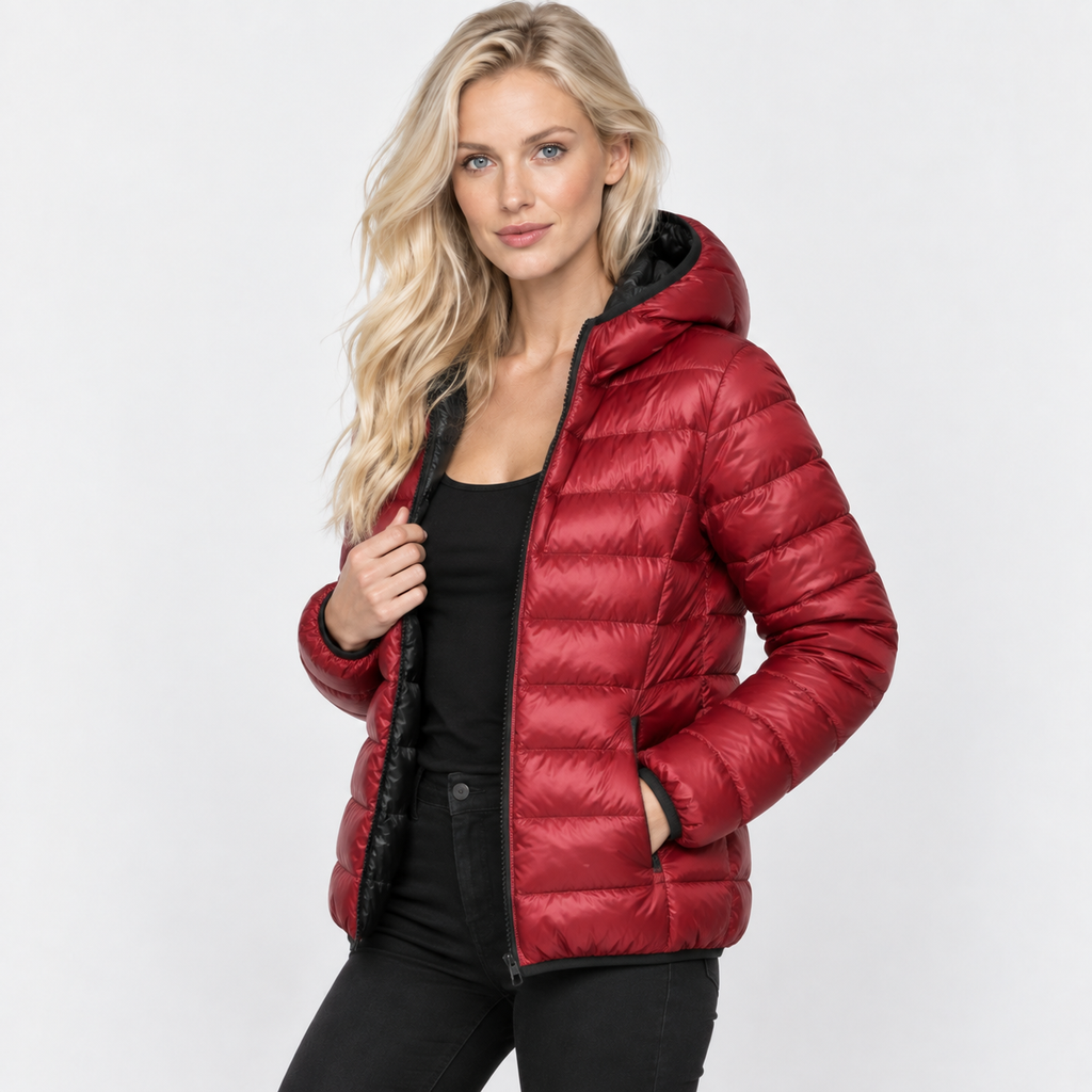 NAJAS | Women’s Duck Down Jacket Nylon Hooded Lightweight Winter Coat