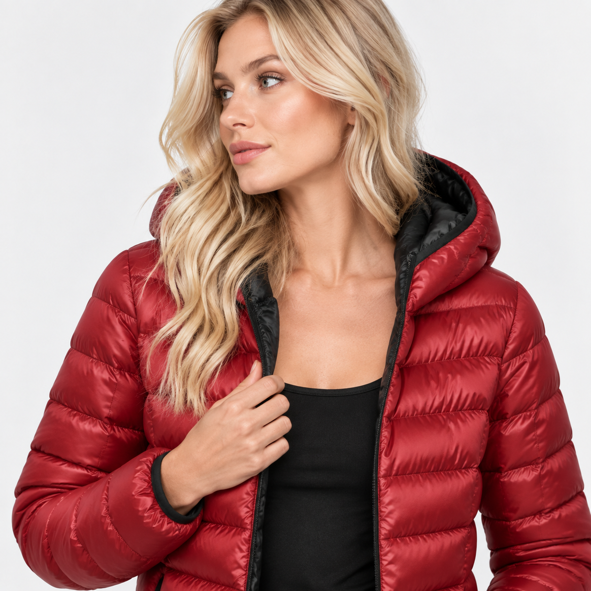 NAJAS | Women’s Duck Down Jacket Nylon Hooded Lightweight Winter Coat