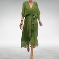 Elegant Women's Summer Airy Maxi Dress with V-Neckline