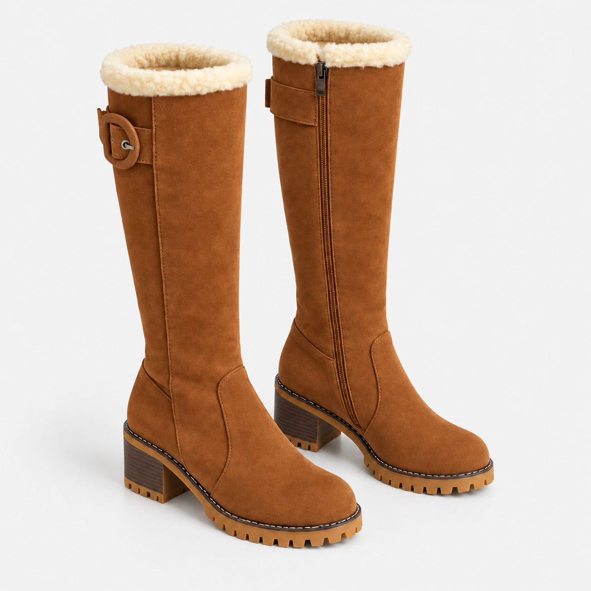 NAJAS | Women’s Knee High Boots Suede Upper Rubber Sole Casual Shoes