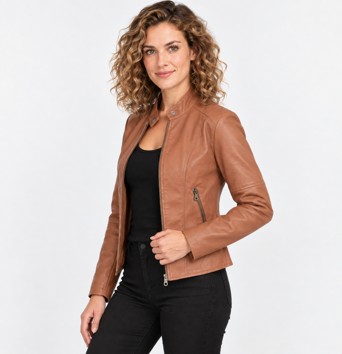 NAJAS | Women’s Leather Jacket Soft Leather Classic Fit Casual Outerwear