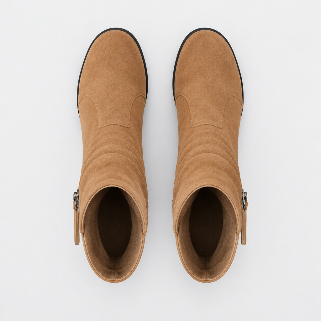 NAJAS | Women’s Suede Chelsea Boots Wedge Heel Waterproof Platform Shoes