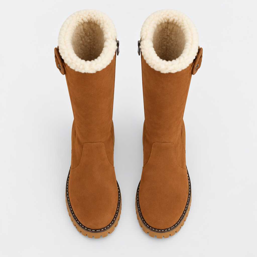 NAJAS | Women’s Knee High Boots Suede Upper Rubber Sole Casual Shoes