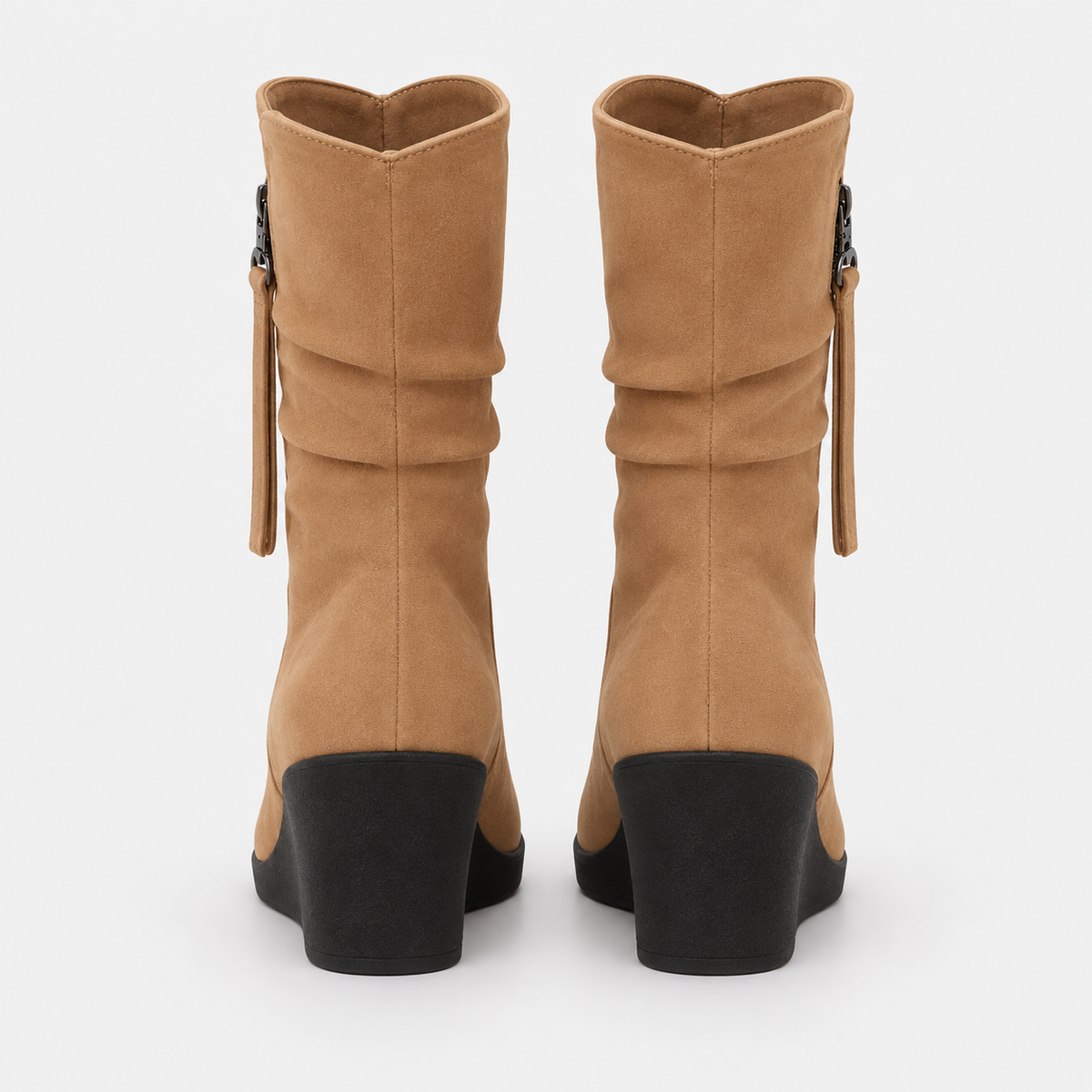 NAJAS | Women’s Suede Chelsea Boots Wedge Heel Waterproof Platform Shoes