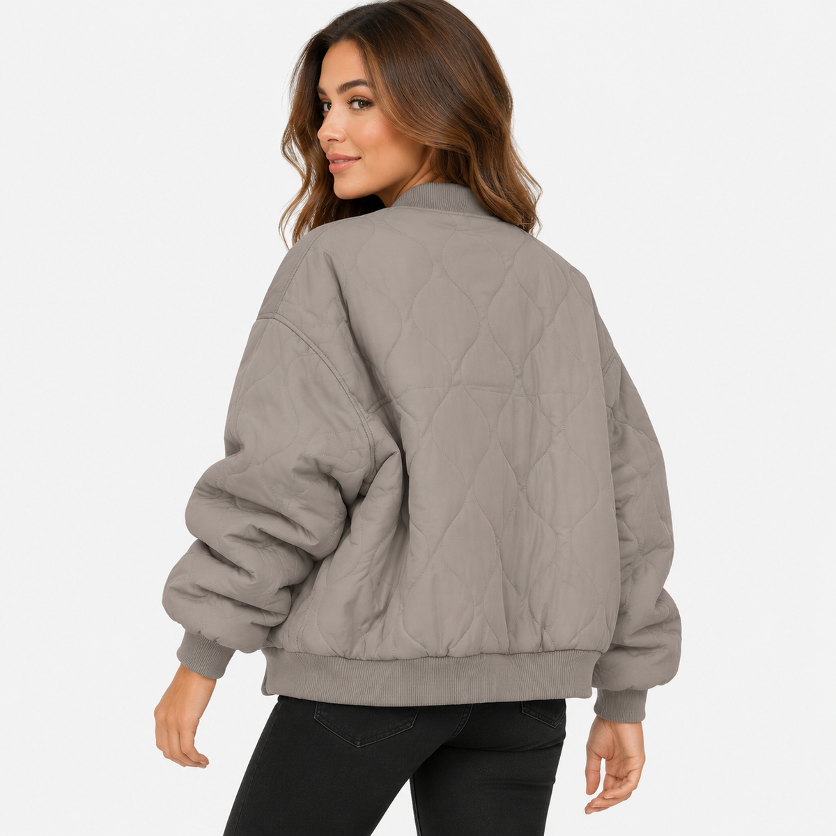 NAJAS | Women’s Quilted Jacket Long Sleeve Casual Winter Outerwear