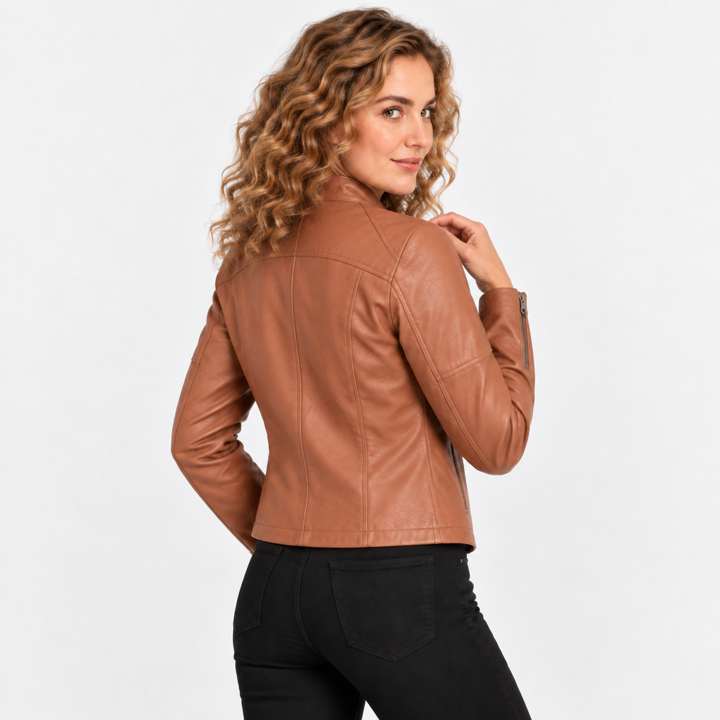 NAJAS | Women’s Leather Jacket Soft Leather Classic Fit Casual Outerwear