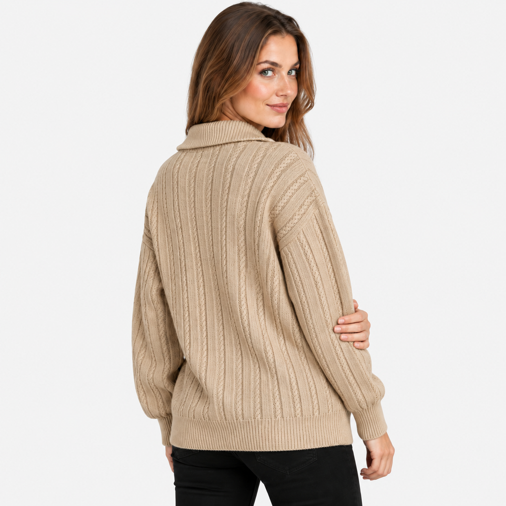 NAJAS | Women’s Knit Sweater Zip Up Pullover Thick Warm Casual Top