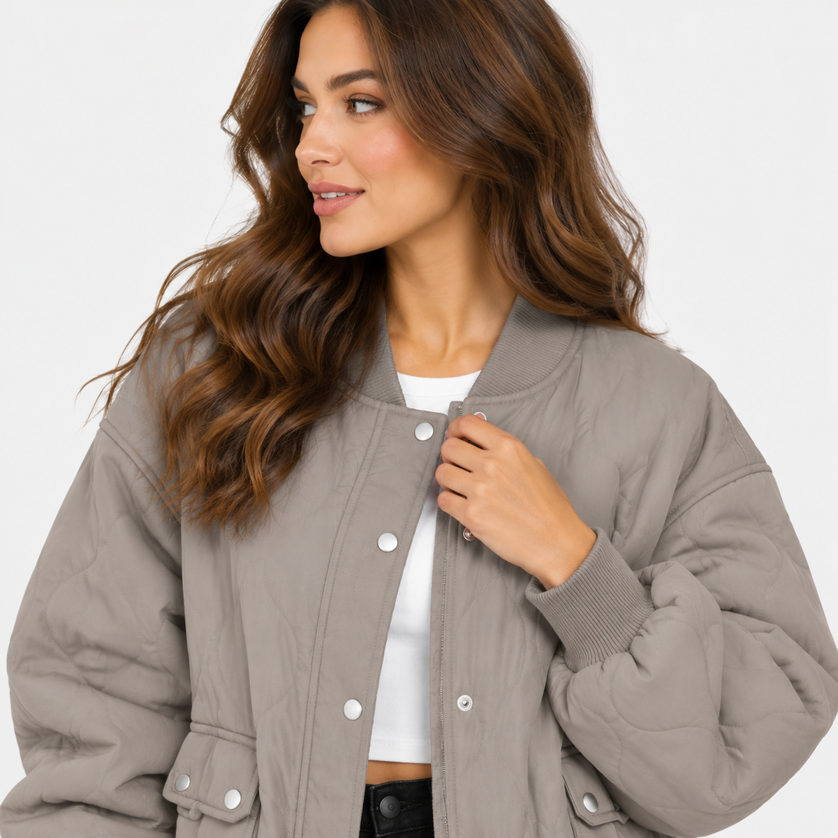 NAJAS | Women’s Quilted Jacket Long Sleeve Casual Winter Outerwear