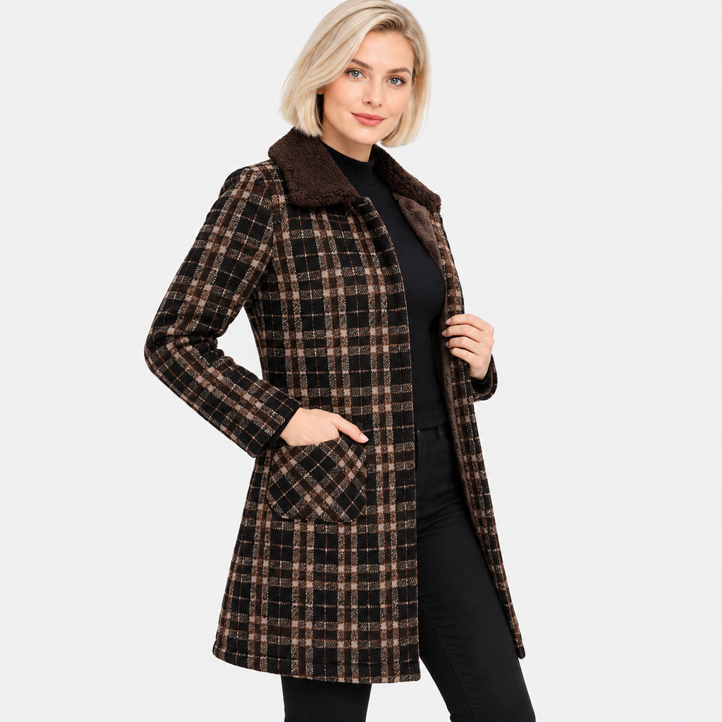 NAJAS | Women's Mid-Length Winter Coat with Fleece Lining