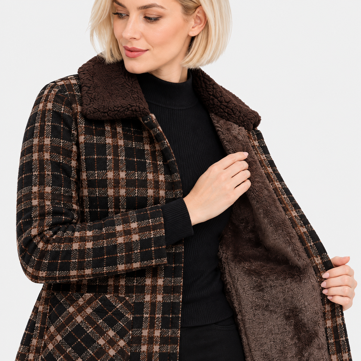 NAJAS | Women's Mid-Length Winter Coat with Fleece Lining