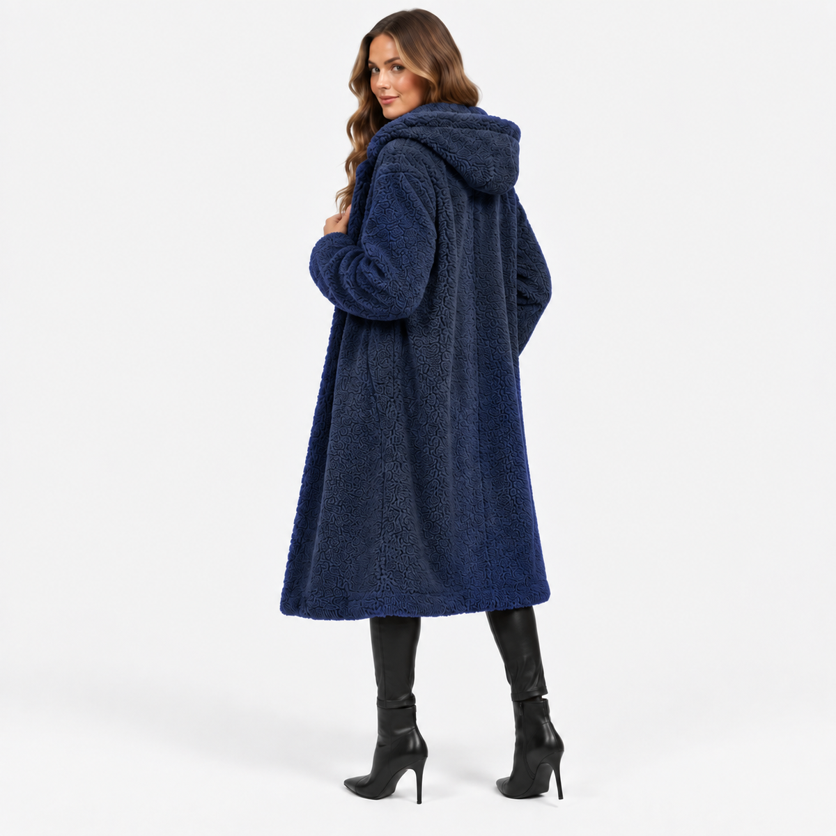 NAJAS | Women’s Teddy Coat Faux Fleece Hooded Long Winter Outerwear
