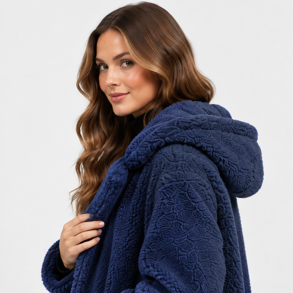 NAJAS | Women’s Teddy Coat Faux Fleece Hooded Long Winter Outerwear