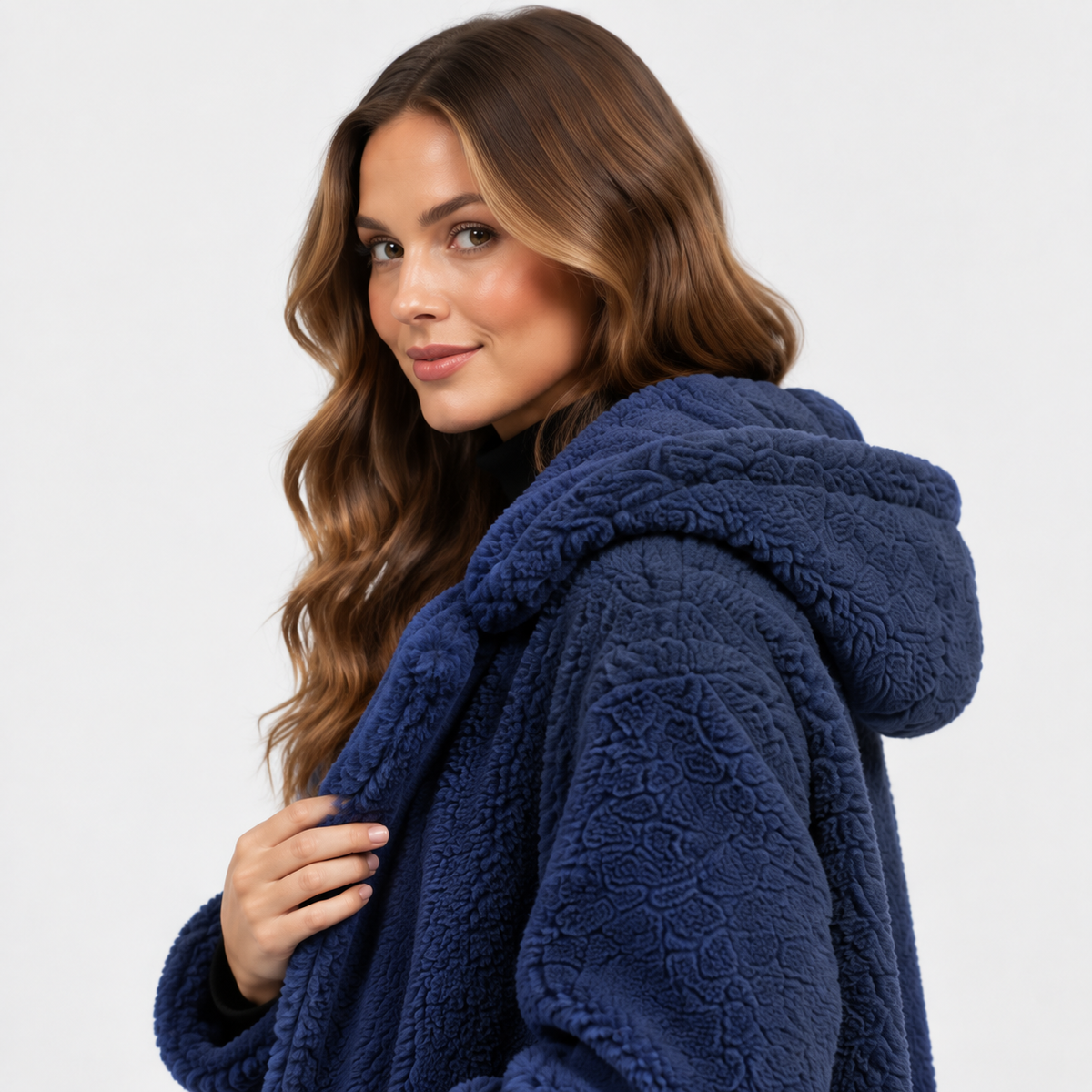 NAJAS | Women’s Teddy Coat Faux Fleece Hooded Long Winter Outerwear