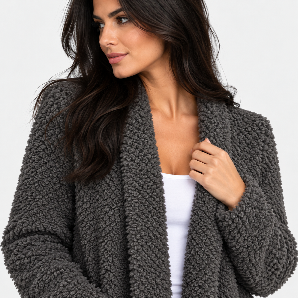 NAJAS | Women's Cotton Blend Hooded Cardigan Jacket with Loose Fit