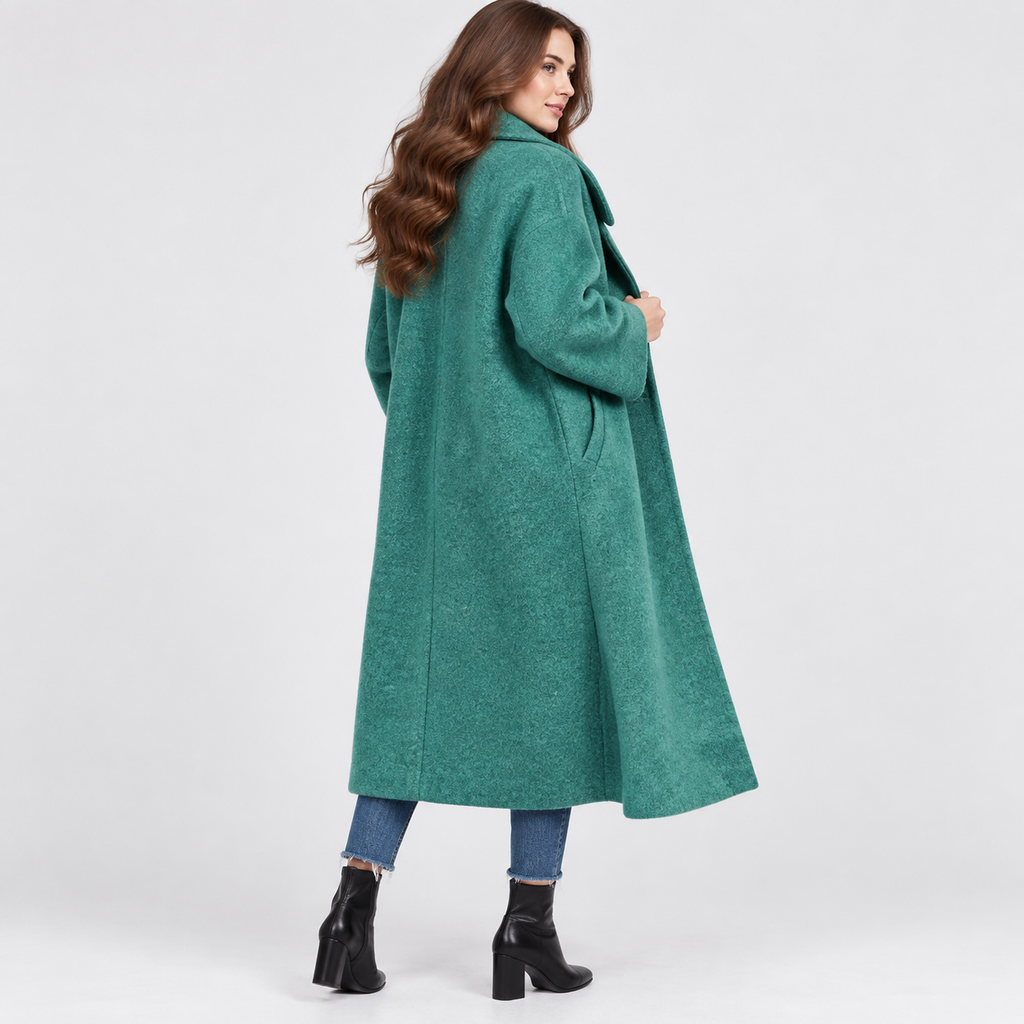 NAJAS | Women’s Long Wool Style Overcoat Lapel Winter Coat