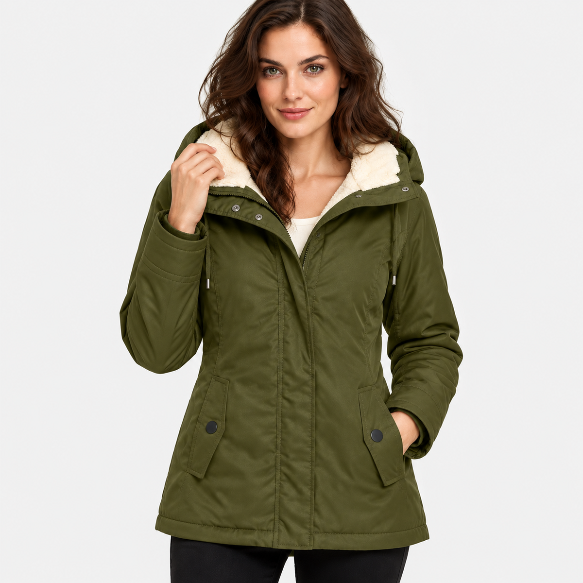 NAJAS | Women’s Fleece Lined Hooded Jacket Warm Winter Coat