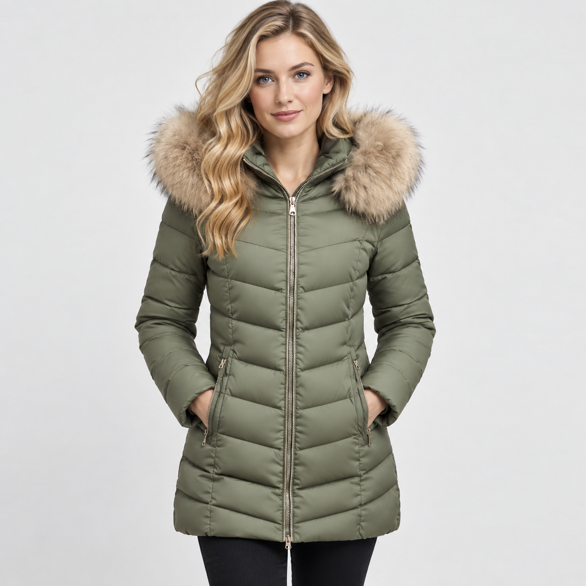 NAJAS | Women’s Long Cotton Puffer Coat Warm Winter Outerwear