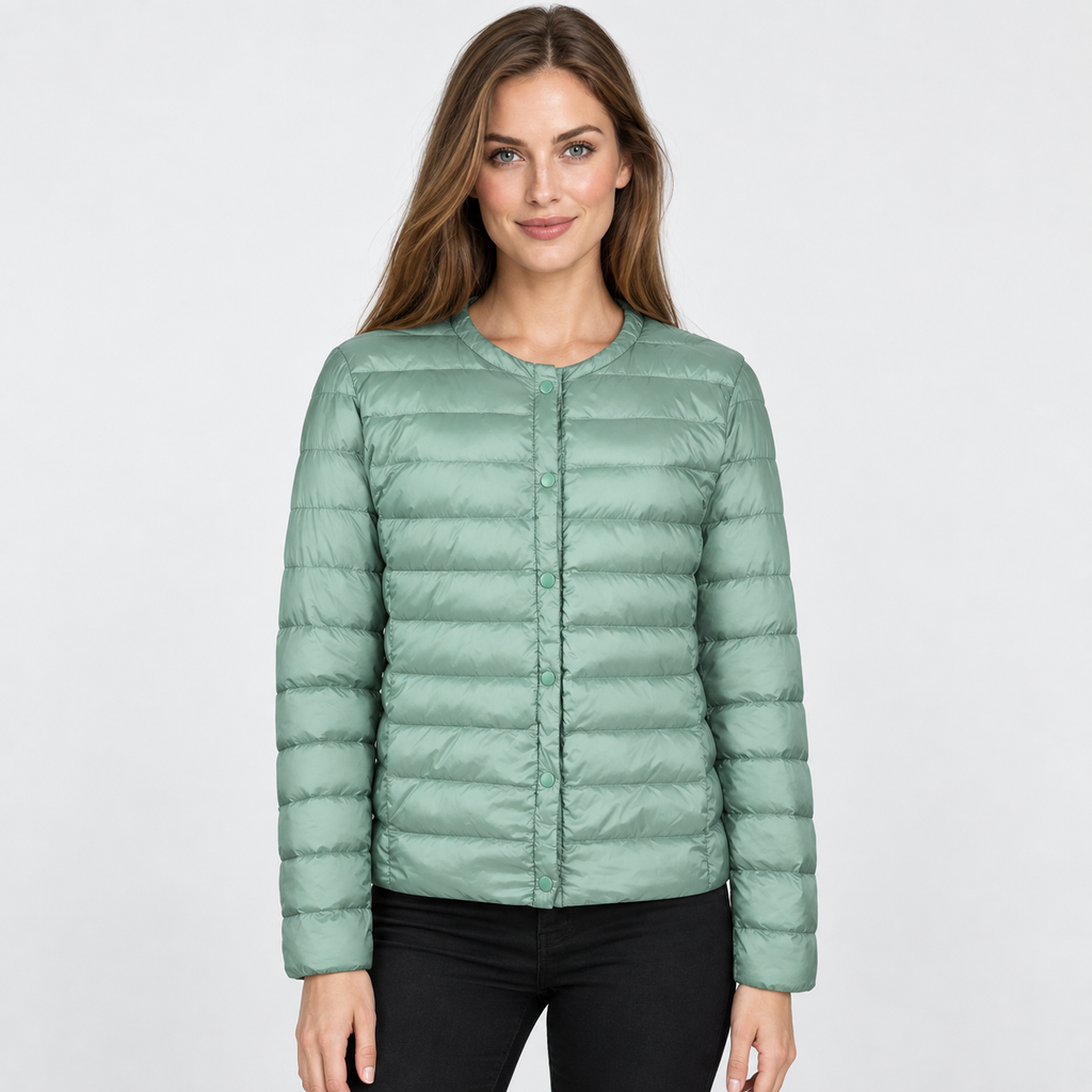 NAJAS | Women’s Down Jacket Lightweight Short Collarless Winter Coat