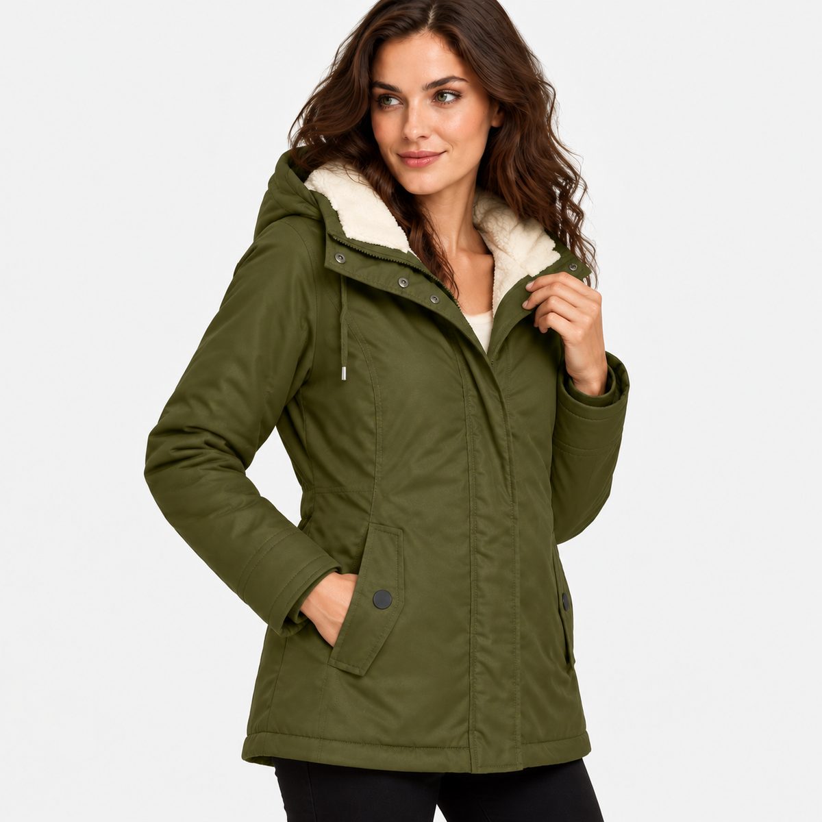 NAJAS | Women’s Fleece Lined Hooded Jacket Warm Winter Coat