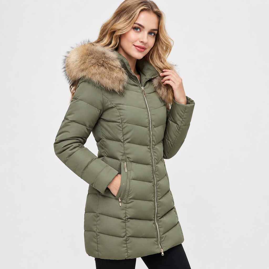 NAJAS | Women’s Long Cotton Puffer Coat Warm Winter Outerwear