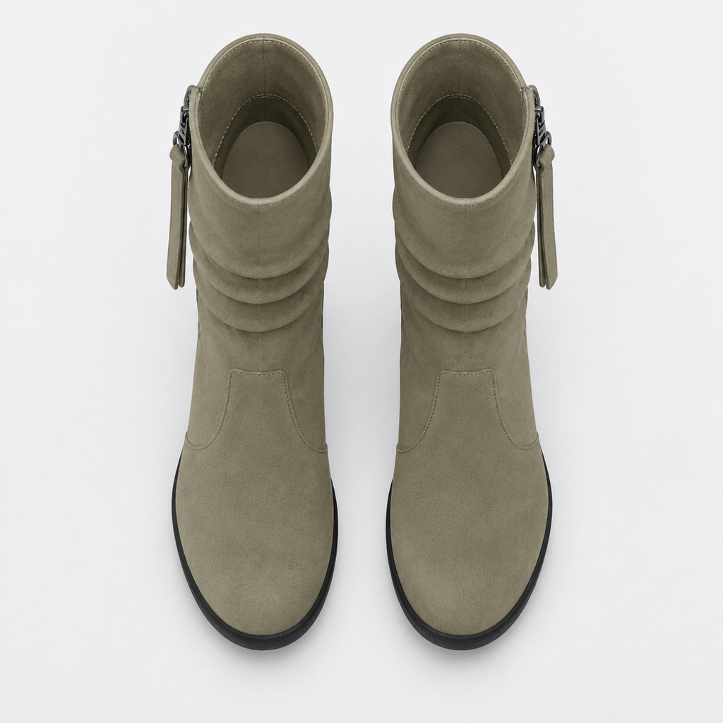 NAJAS | Women’s Suede Chelsea Boots Wedge Heel Waterproof Platform Shoes