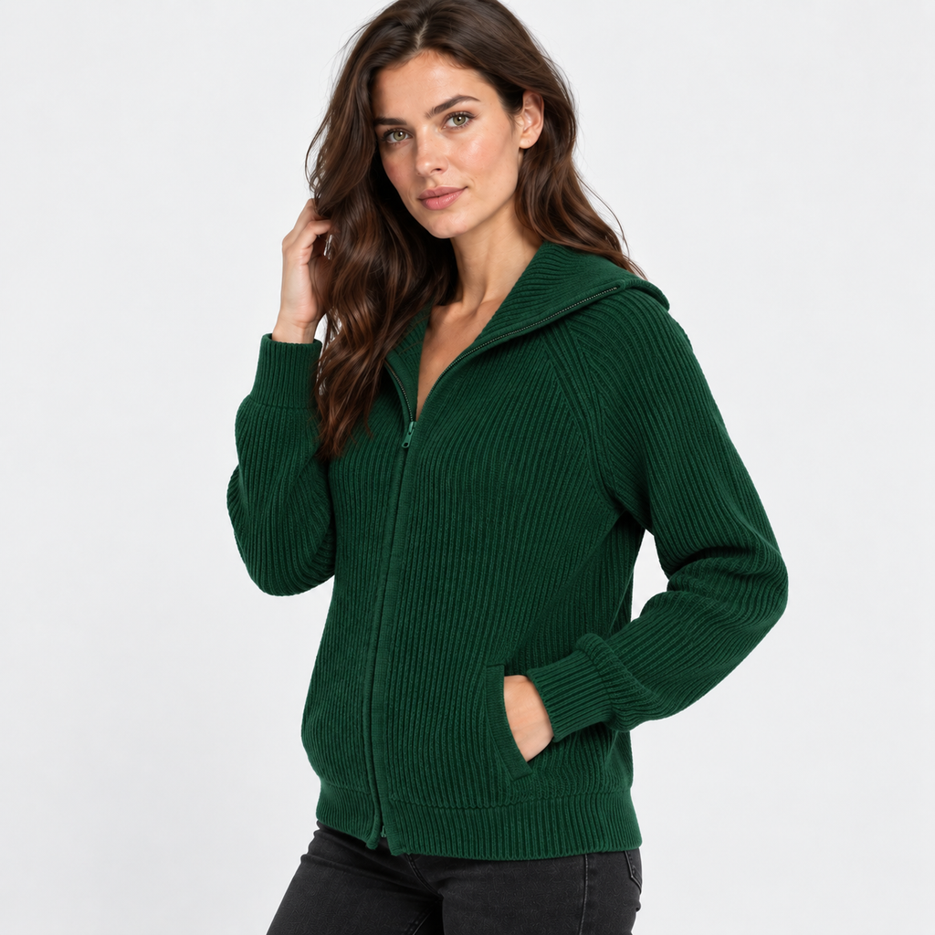 NAJAS | Women’s Knitted Sweater Jacket Warm Striped Casual Outerwear
