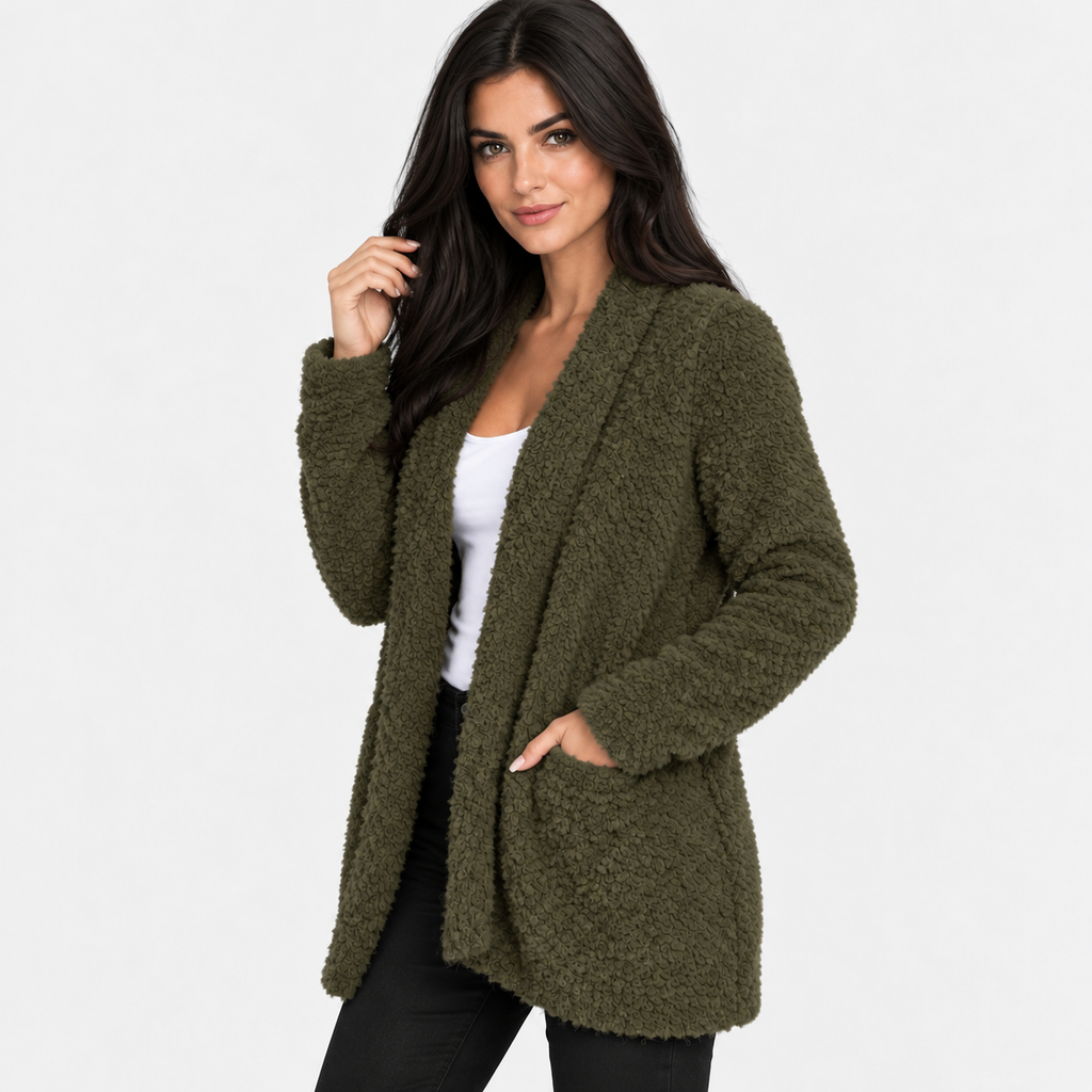 NAJAS | Women's Cotton Blend Hooded Cardigan Jacket with Loose Fit