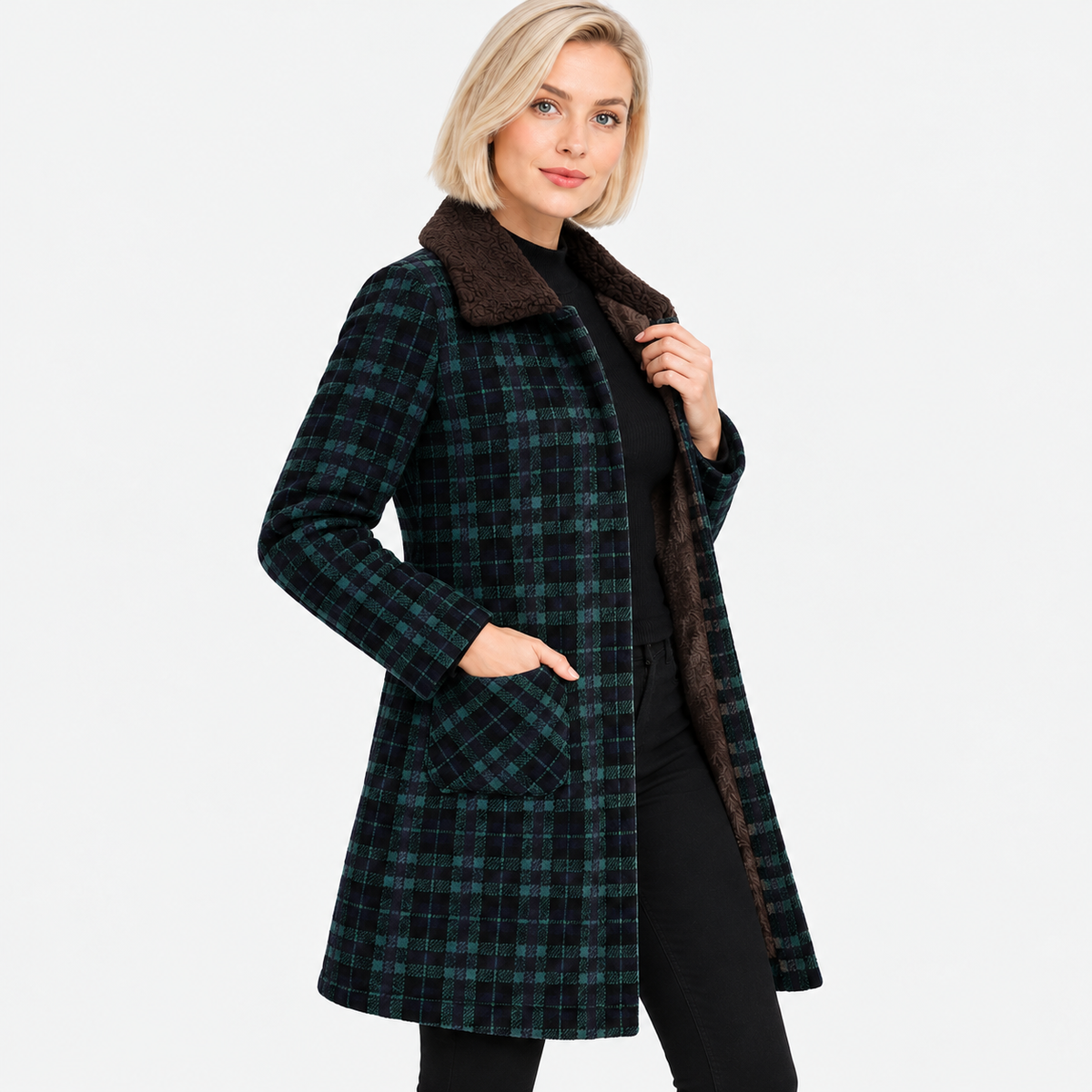 NAJAS | Women's Mid-Length Winter Coat with Fleece Lining