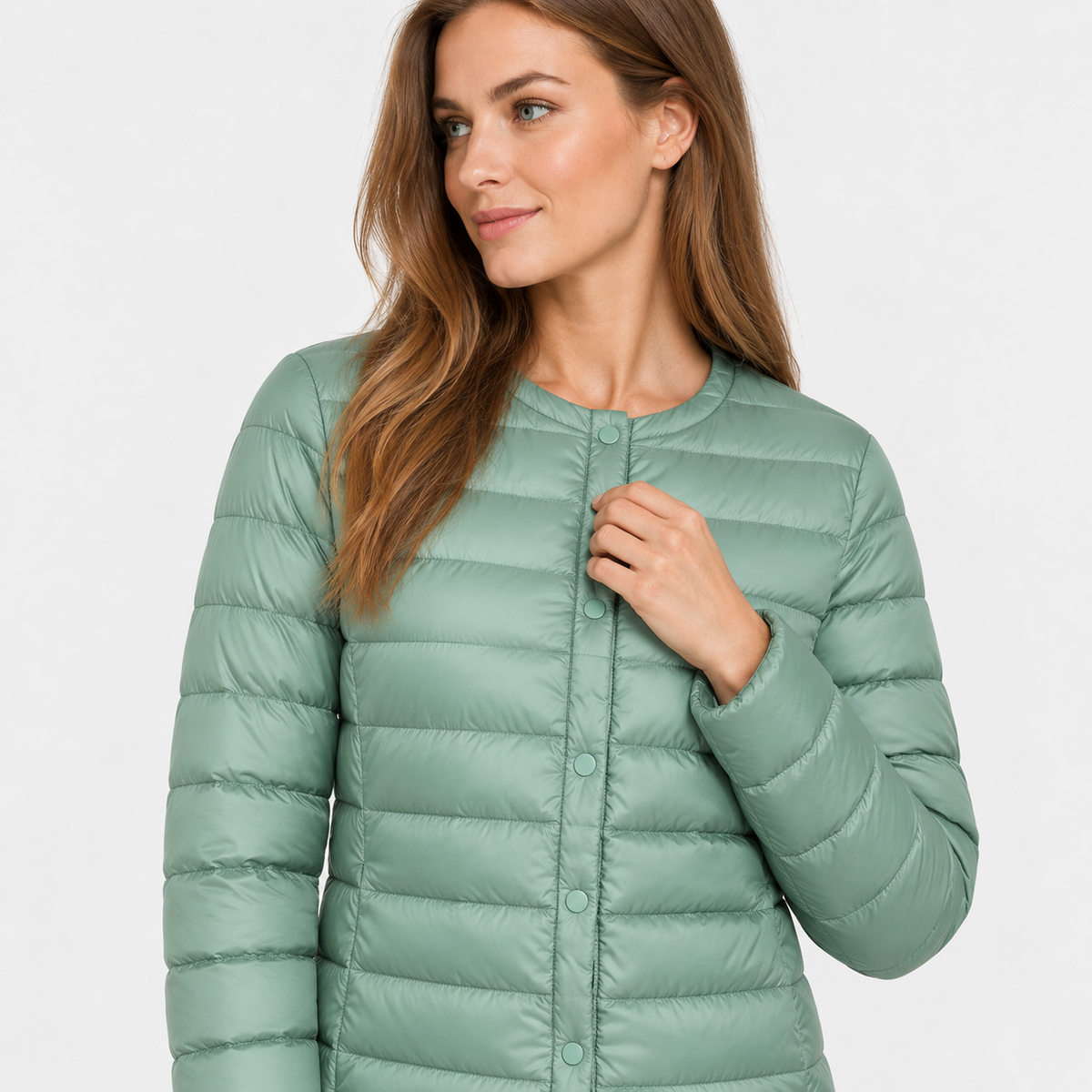 NAJAS | Women’s Down Jacket Lightweight Short Collarless Winter Coat