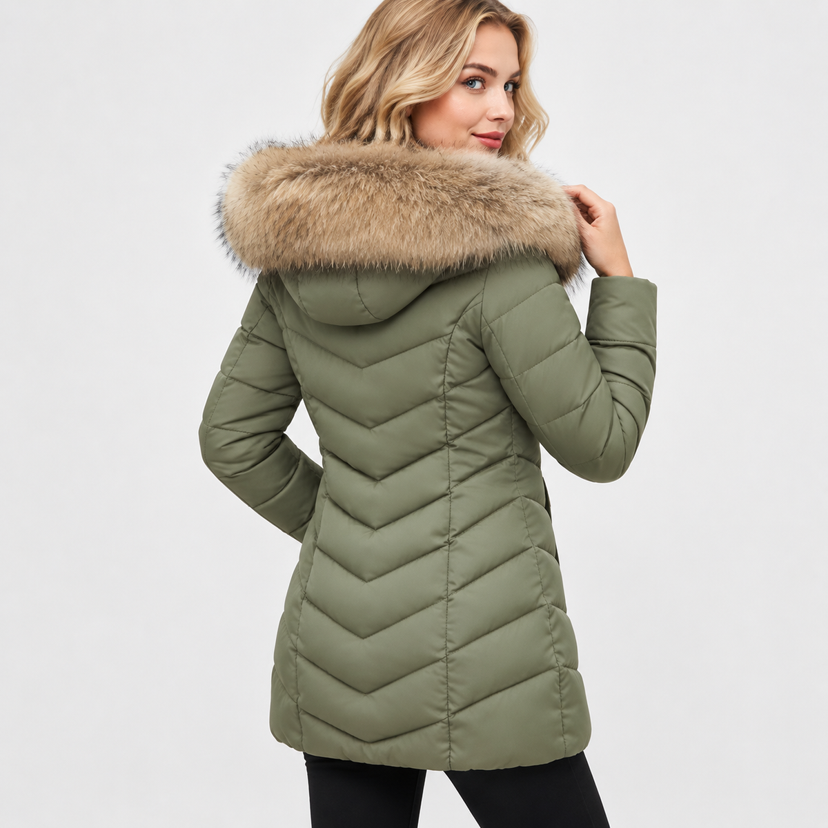 NAJAS | Women’s Long Cotton Puffer Coat Warm Winter Outerwear