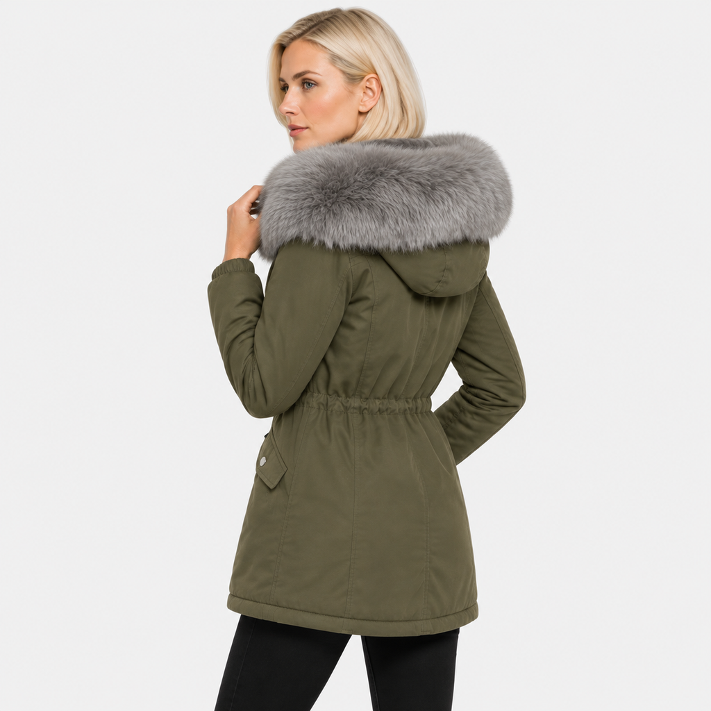 NAJAS | Women's Plush Hooded Jacket Drawstring Warm Winter Outerwear