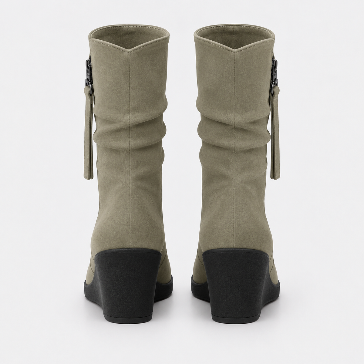 NAJAS | Women’s Suede Chelsea Boots Wedge Heel Waterproof Platform Shoes