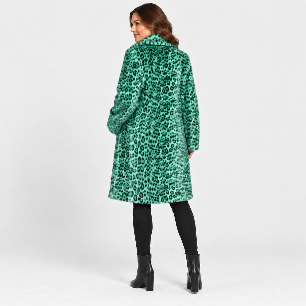 NAJAS | Women’s Leopard Print Coat Soft Plush Casual Fall Jacket
