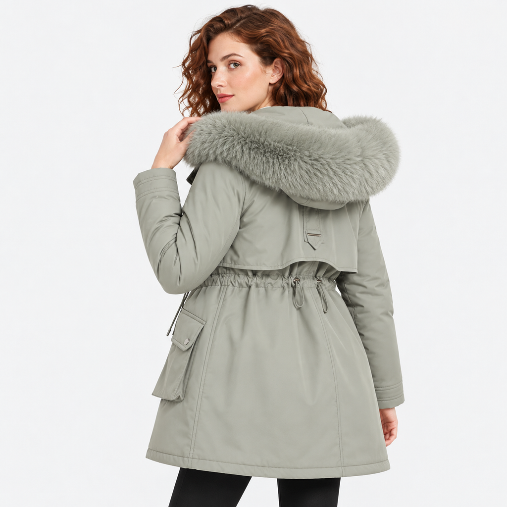 NAJAS | Women's Fur Lined Hooded Winter Parka with Loose Fit
